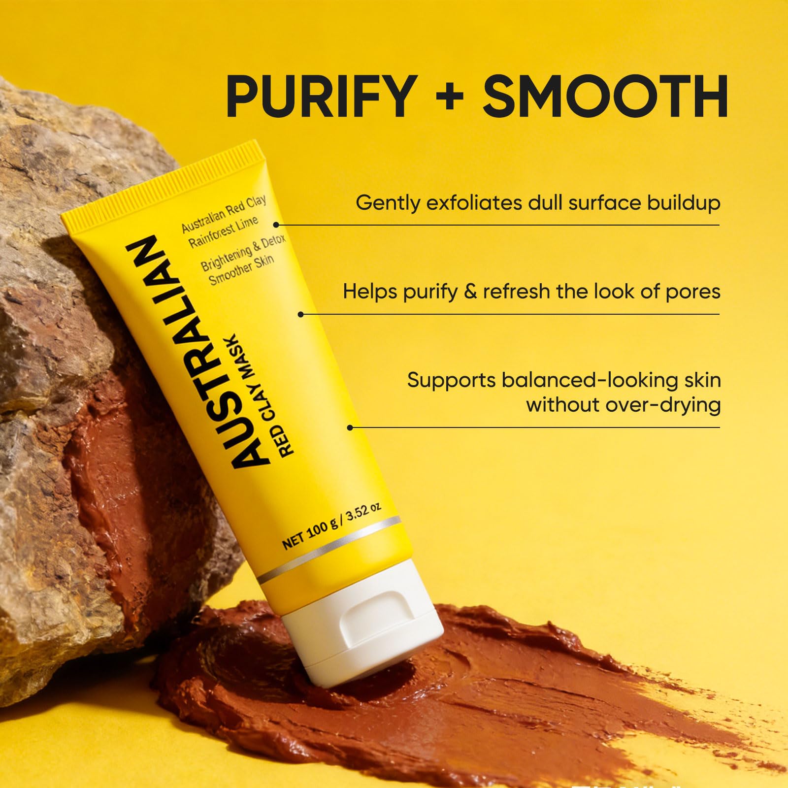 Boaccy mask application demonstrates a pea-sized amount for gentle weekly use