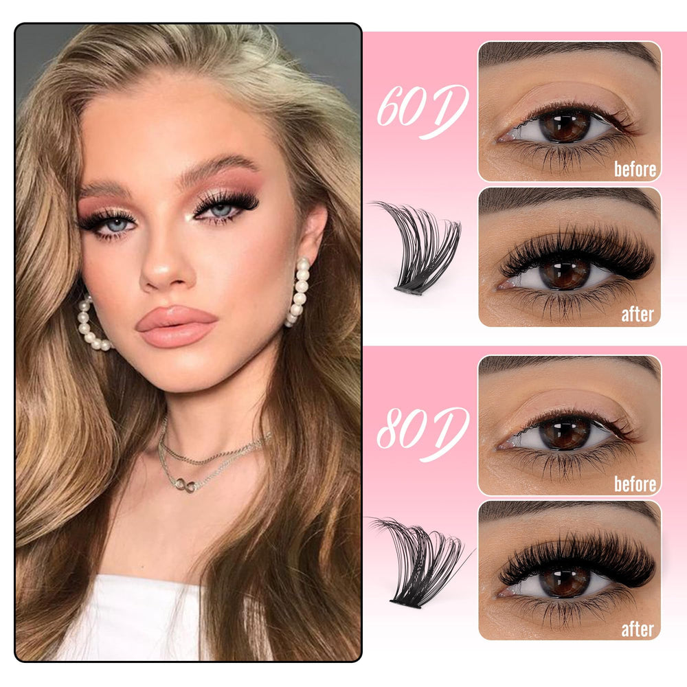 Boahankuke D curl lash clusters offer a soft, lightweight feel for natural volume.
