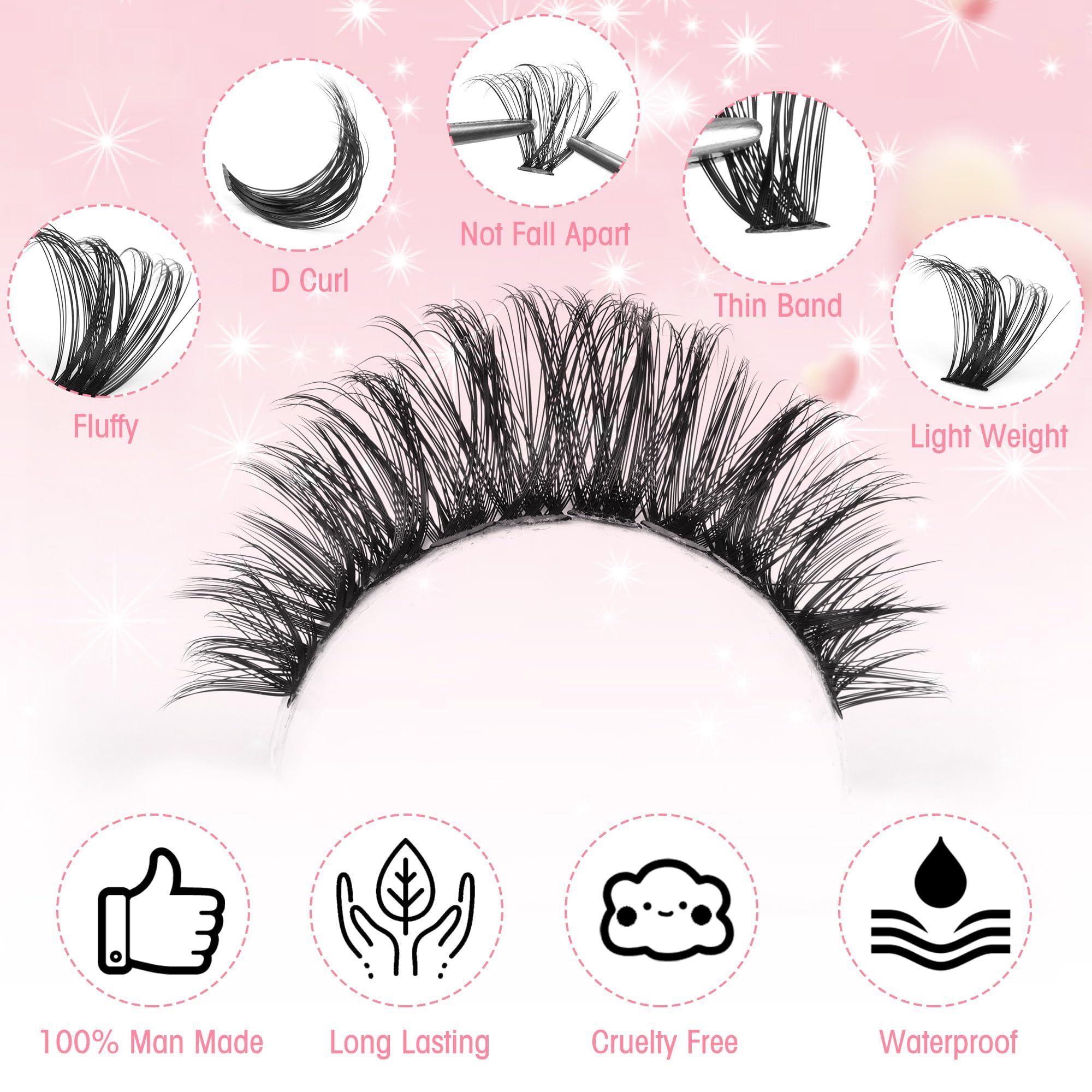 Boahankuke wispy lash clusters come in two styles for versatile looks.