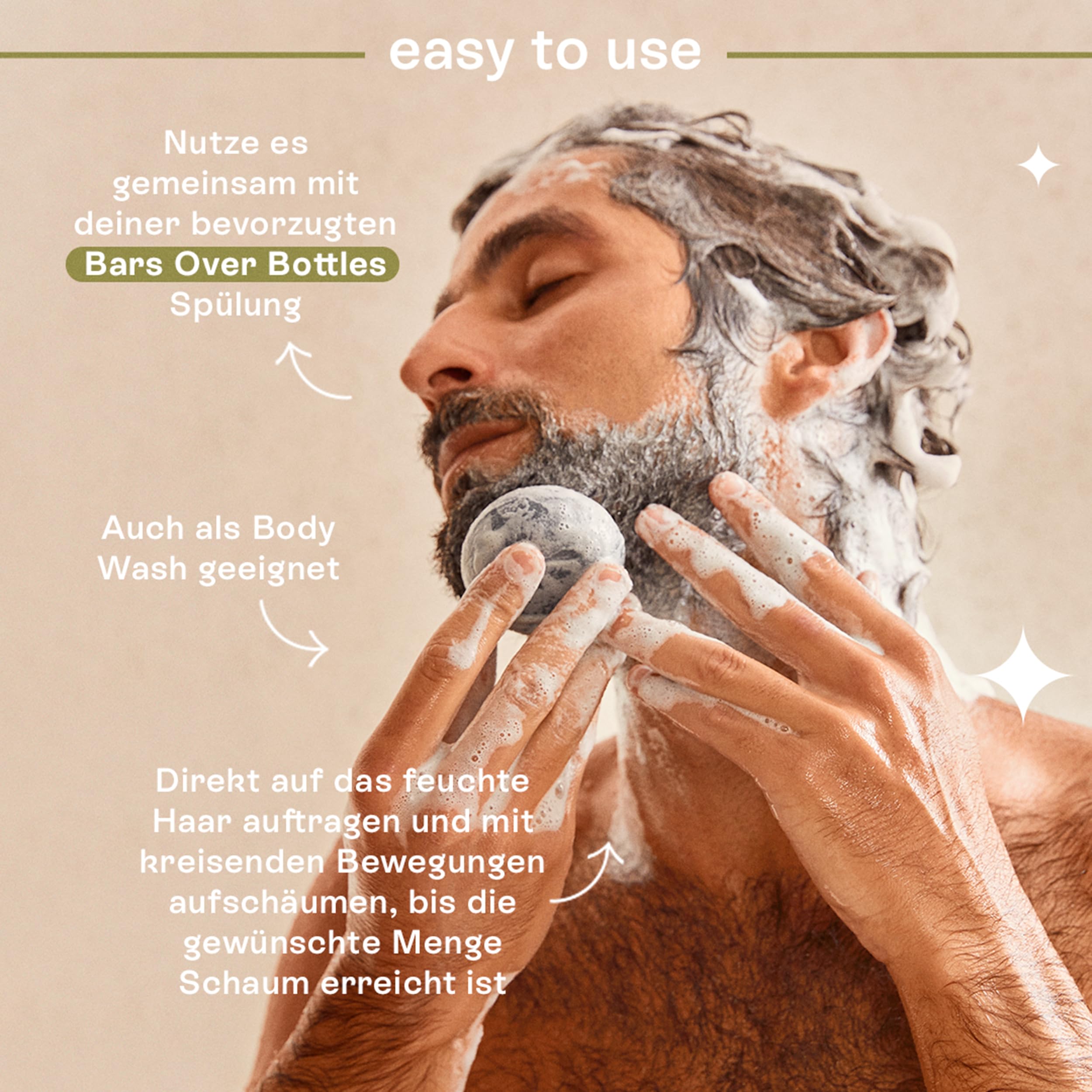 B.O.B Detox Solid Shampoo Bar on bamboo backdrop emphasizes eco-friendly, plastic-free beauty.