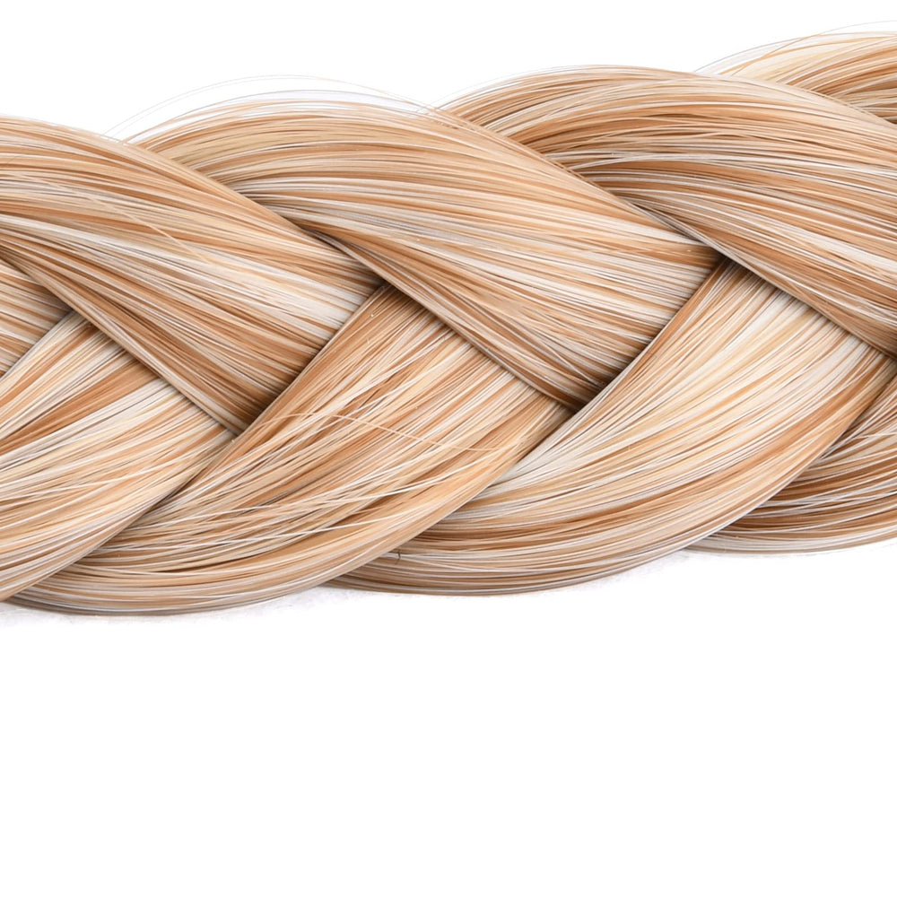 BOBIYA braided headband golden blonde on model for effortless styling
