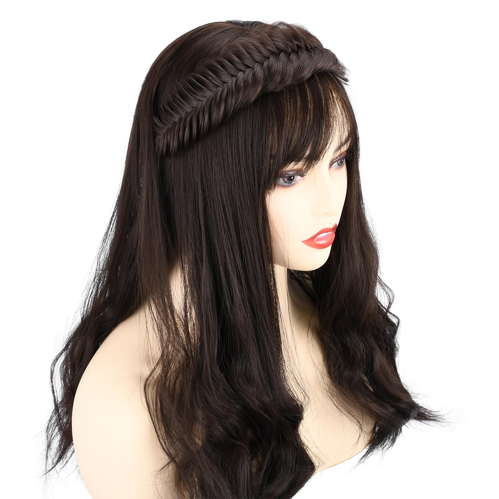 BOBIYA heat-resistant fibers resembling natural hair in headband