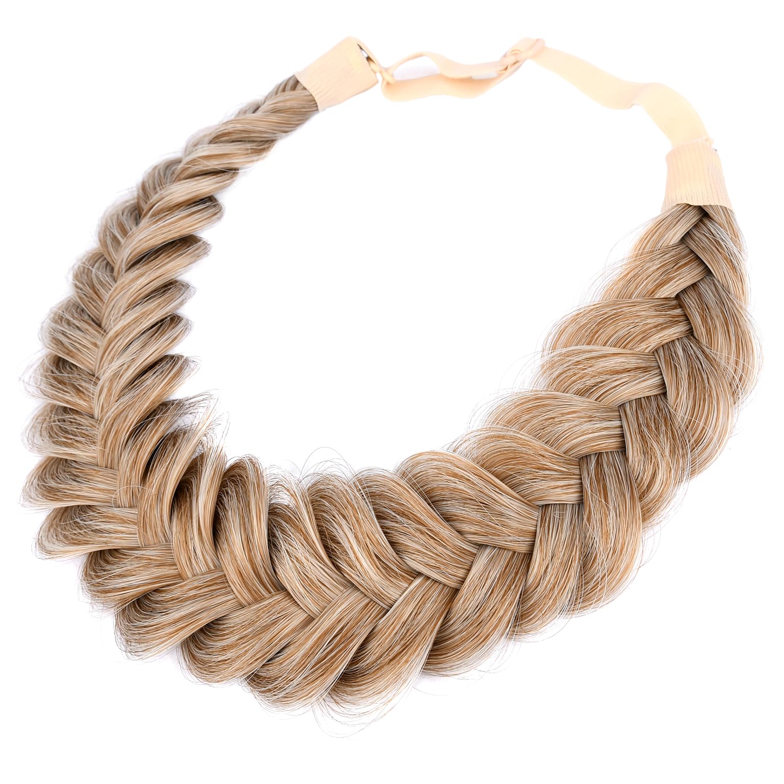 BOBIYA messy wide headband front view sandy blonde, comfortable all-day wear.