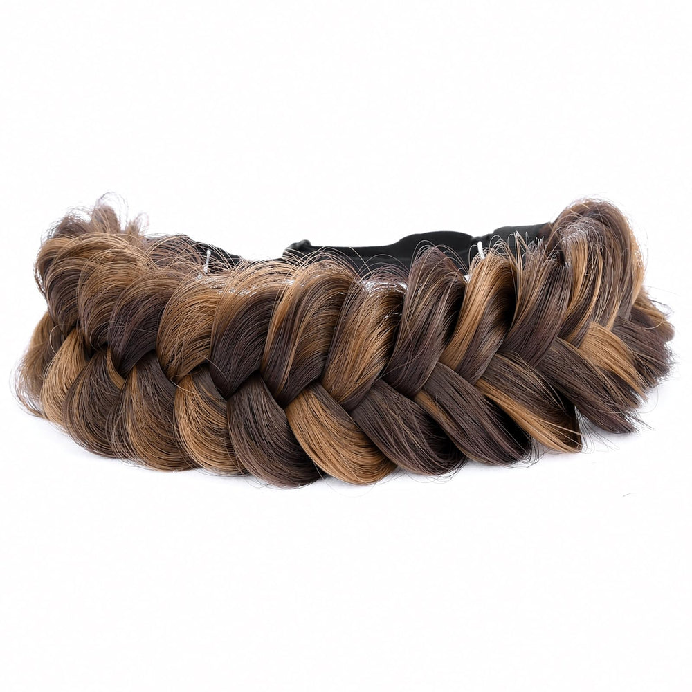 BOBIYA headband side profile, Chocolate Toast, braided texture for secure all-day wear