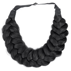 BOBIYA Messy Wide 2 Strands Headband in classic black shown on a model for everyday wear