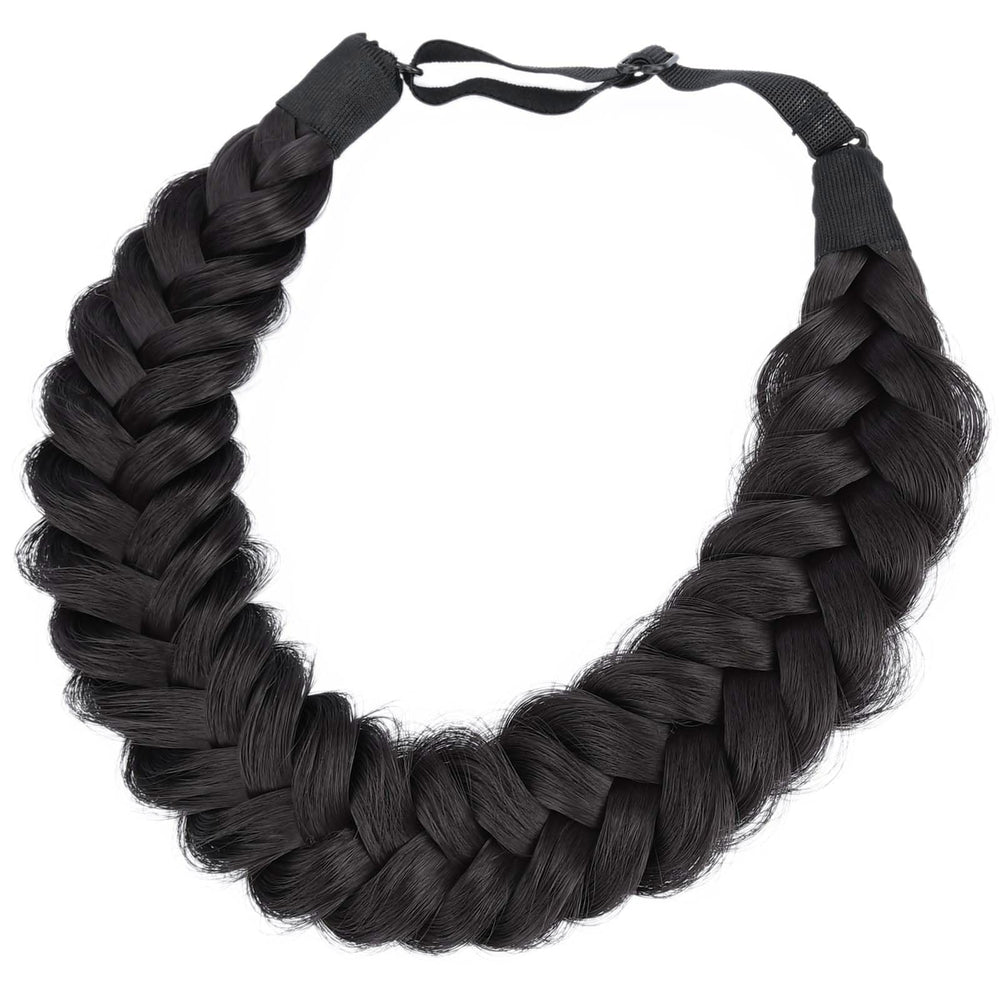 BOBIYA Messy Wide 2-Strands Headband in deep brown, comfortable daily wear.