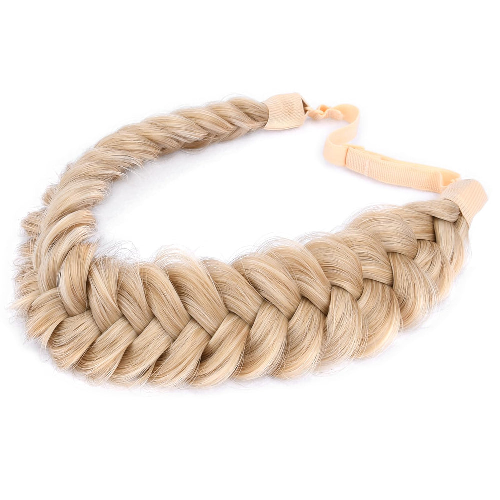 BOBIYA Messy Wide 2 Strands Honey Blonde braided headband close-up showing natural texture