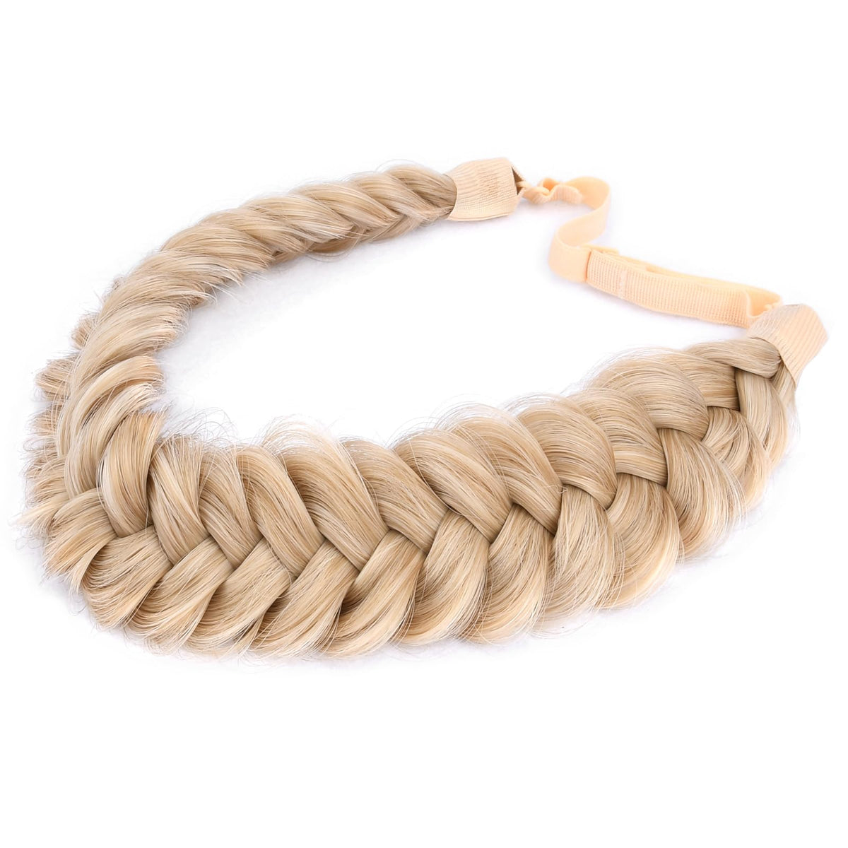 BOBIYA Messy Wide 2 Strands Honey Blonde braided headband close-up showing natural texture
