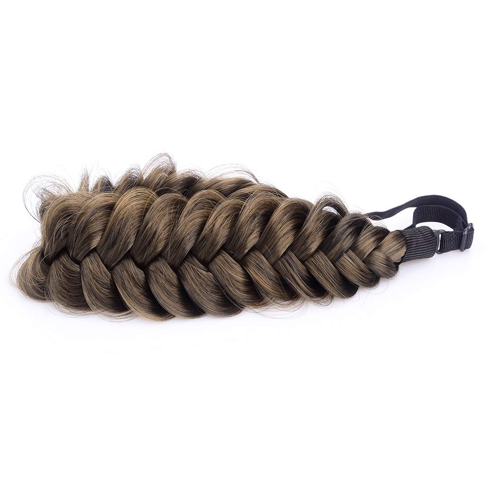 BOBIYA dark brown braided headband complements warm tones in outfits
