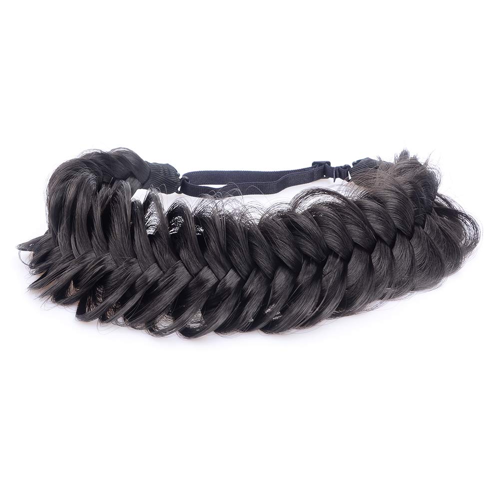 BOBIYA natural black braided headband shows adjustable comfort and fit for many users.