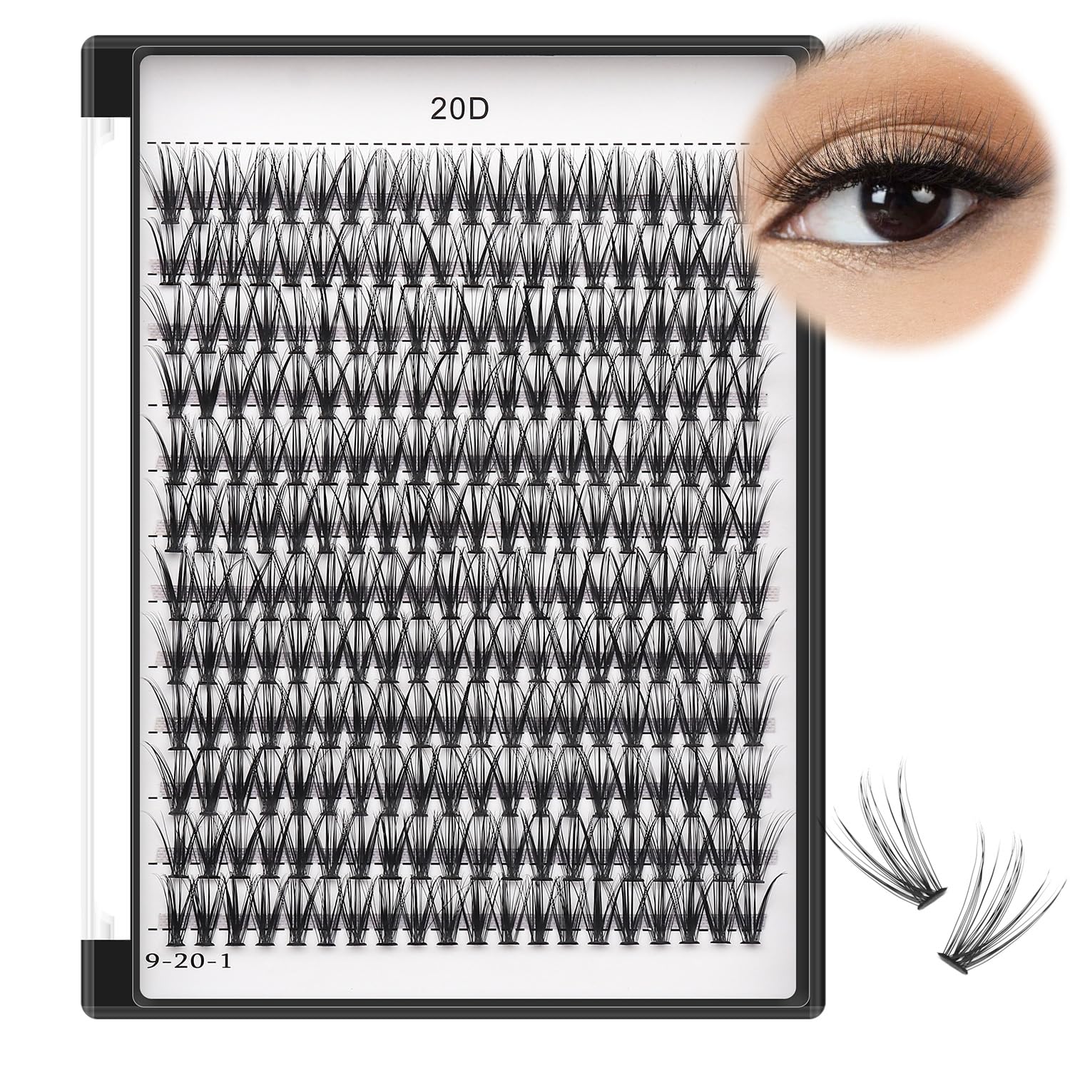 Bodermincer 20D/40D cluster lashes kit for versatile looks