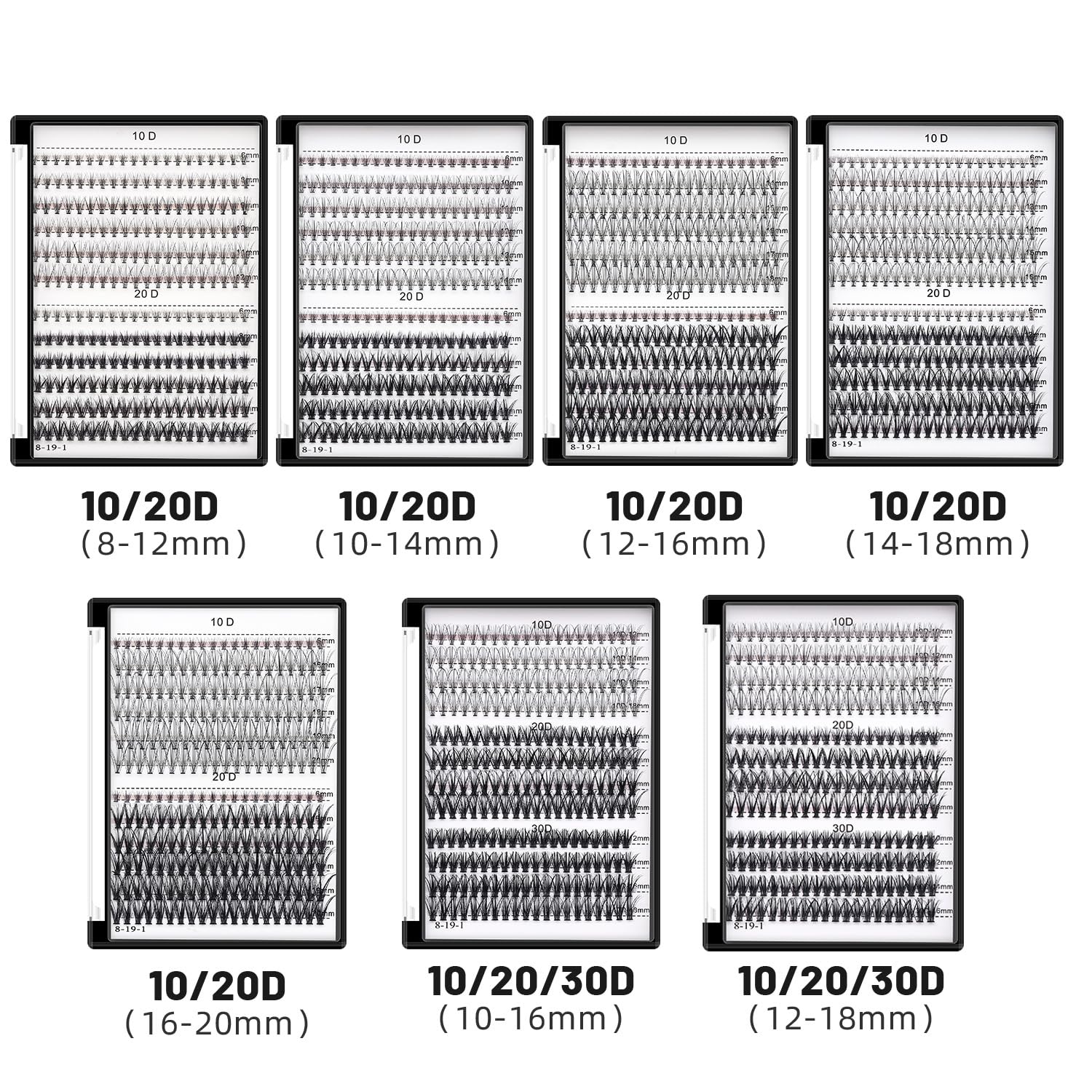 Bodermincer 20D cluster lashes deliver bold, dense volume.