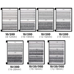 Bodermincer 20D cluster lashes deliver bold, dense volume.