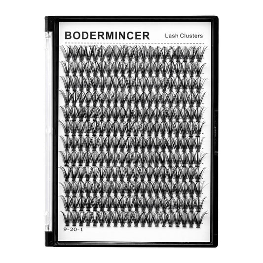 Bodermincer black cluster lashes 240pcs for dramatic volume at home