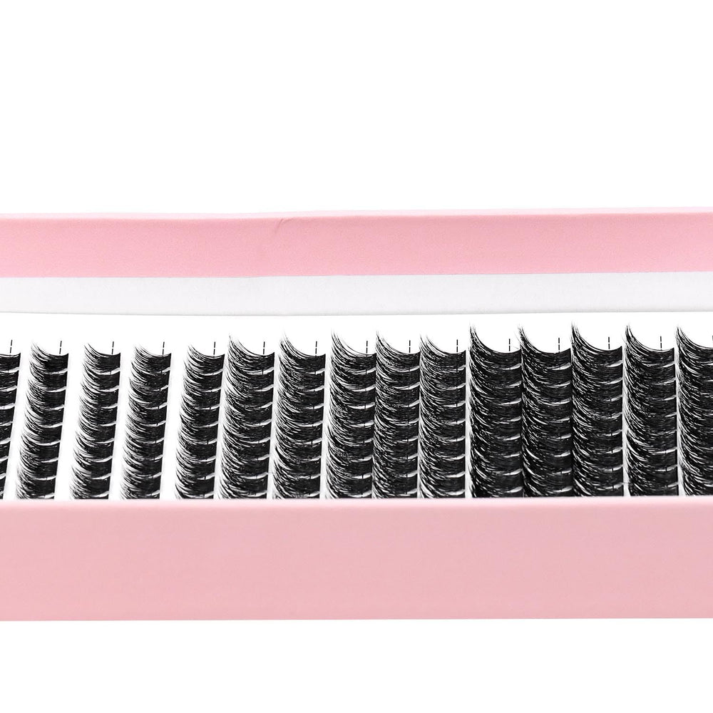 Bodermincer lash clusters application view, easy pickup for quick, precise styling.