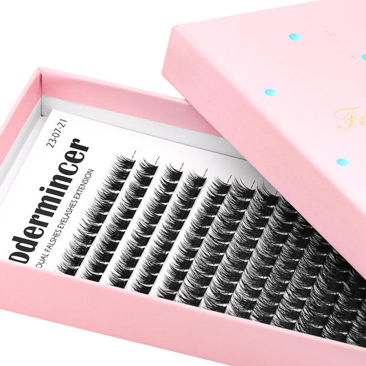 Bodermincer lash clusters closeup, soft and realistic lashes for comfortable wear.