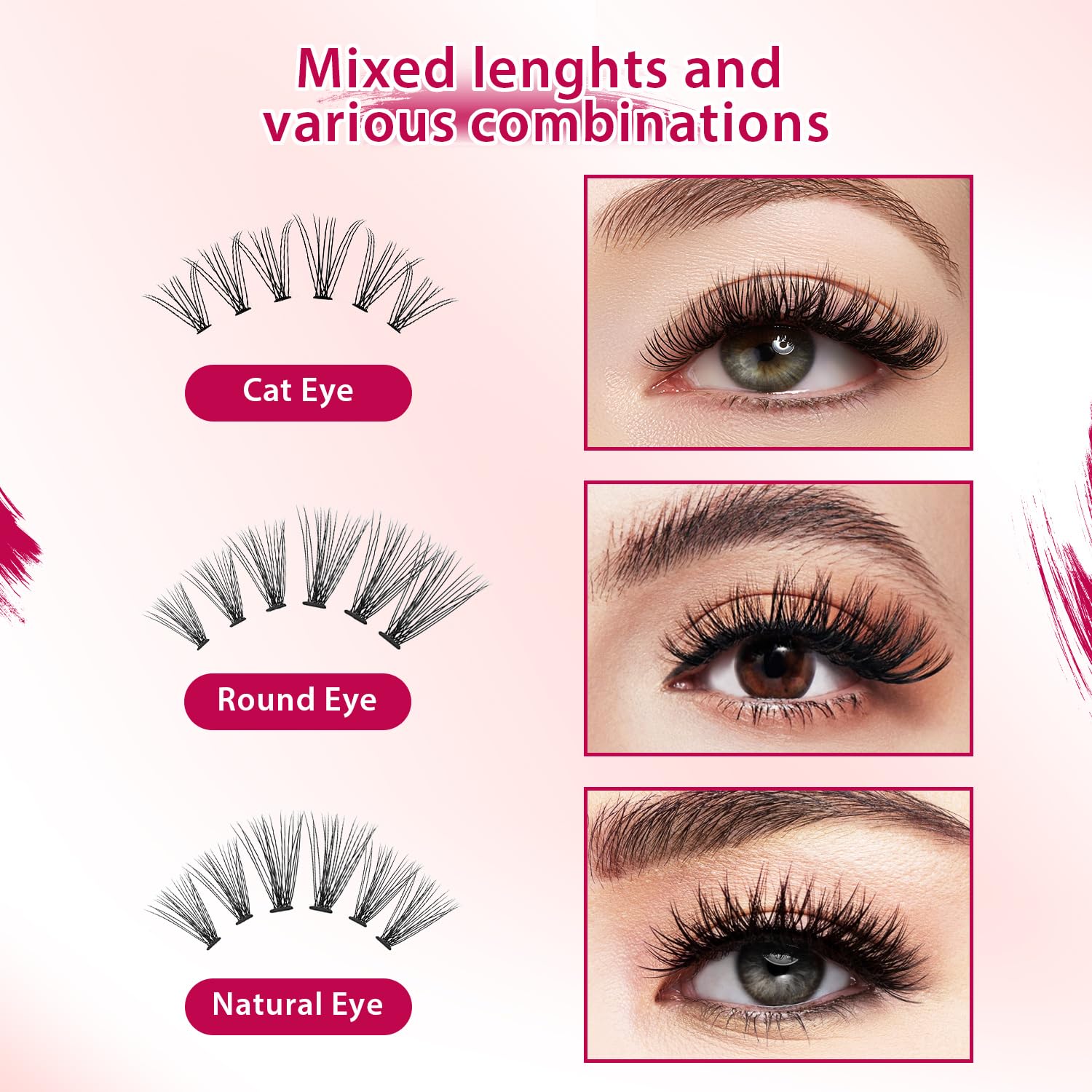 Bodermincer Lash Extension 10D/20D clusters for varied volume effects.