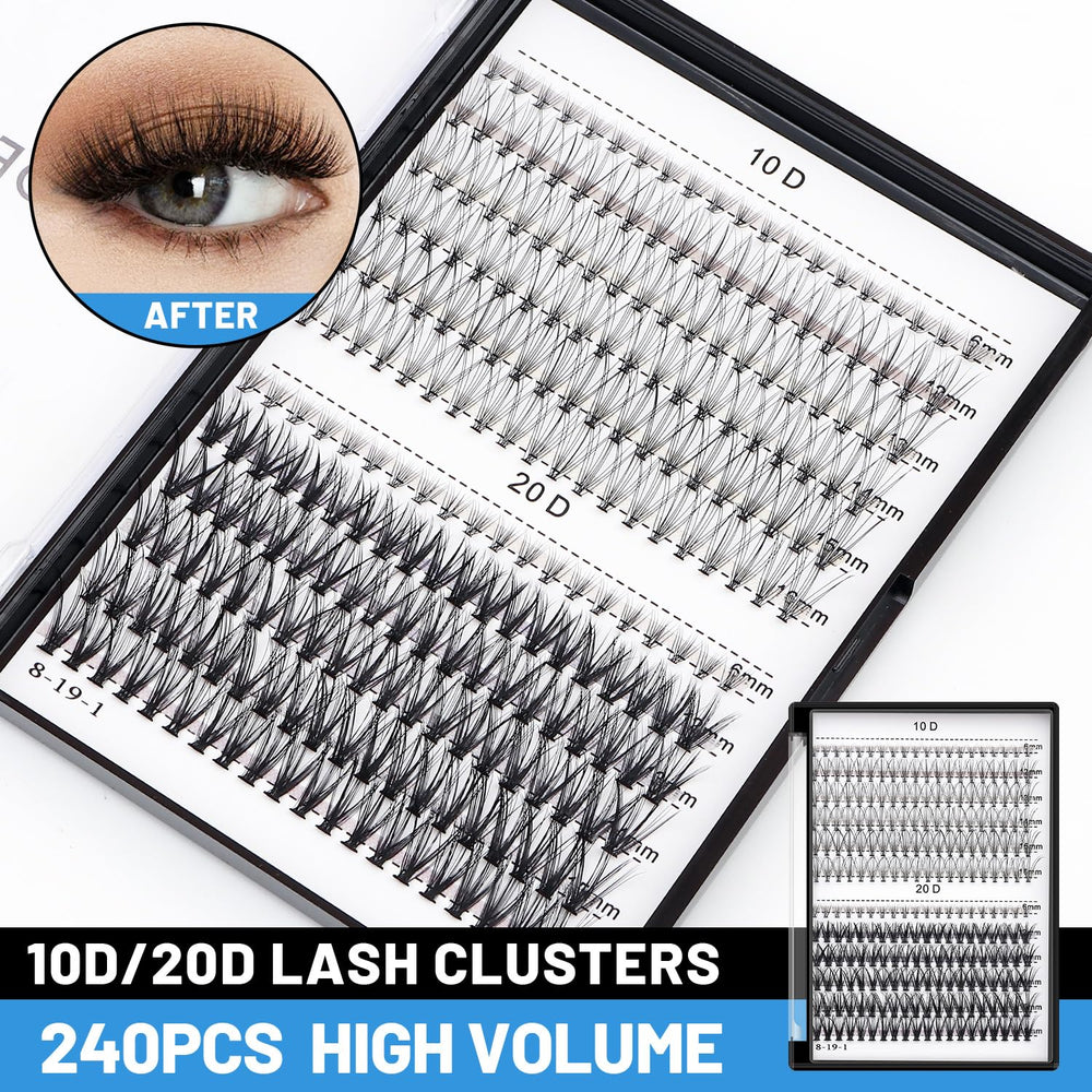 Bodermincer 240pcs C curl 10-11mm lash extensions blend length seamlessly.