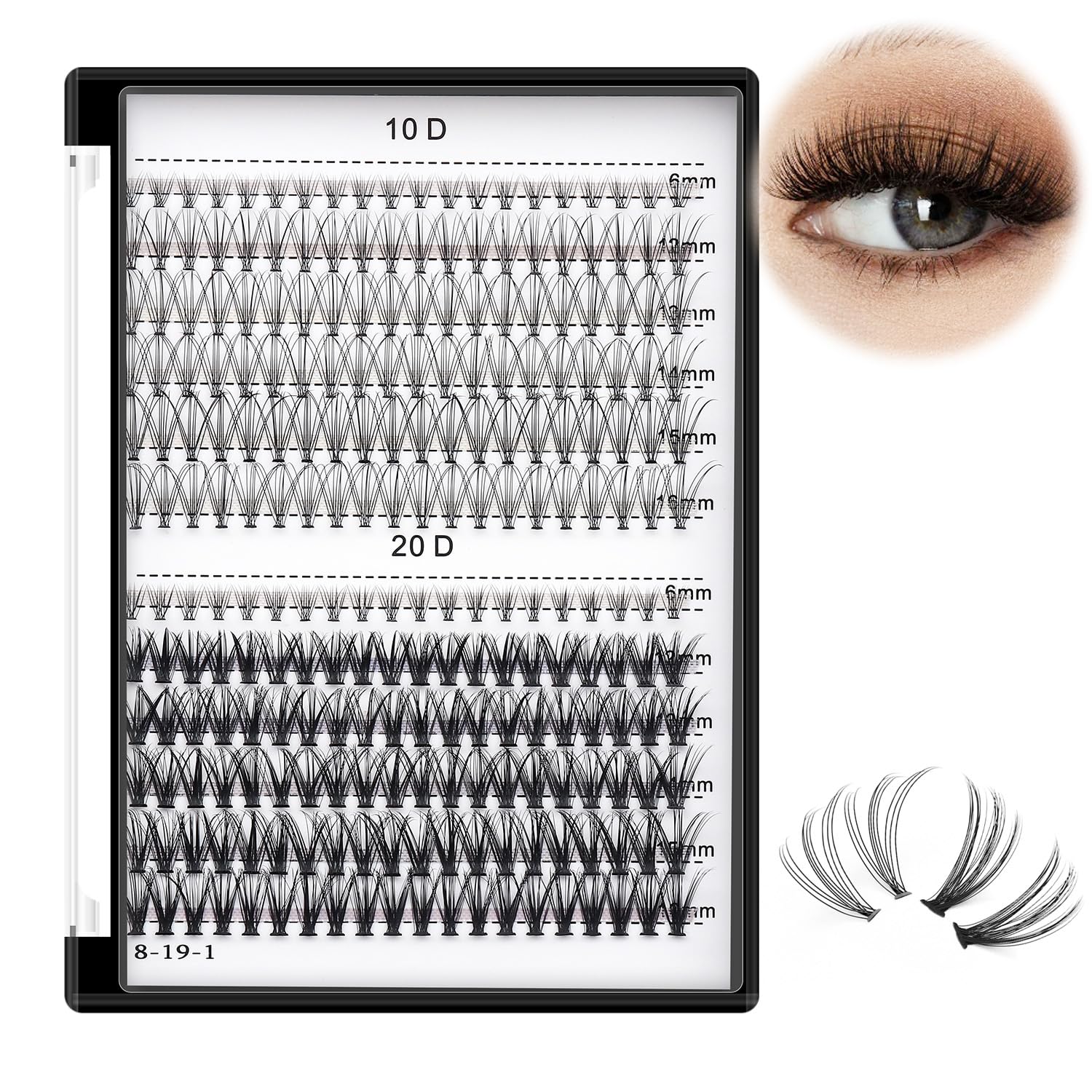 Bodermincer 240pcs C curl 8-9mm lash extensions for natural fullness.