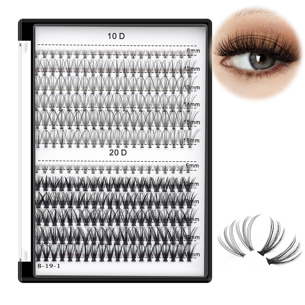 Bodermincer 240pcs C curl 8-9mm lash extensions for natural fullness.