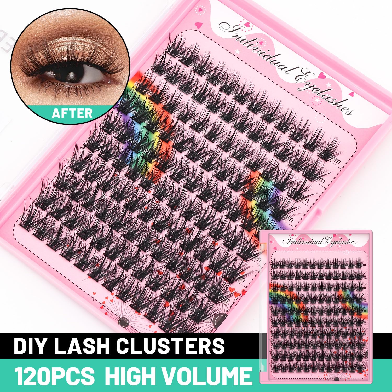 Bodermincer lashes clusters 10-12-14-16mm mixed for versatile styling.