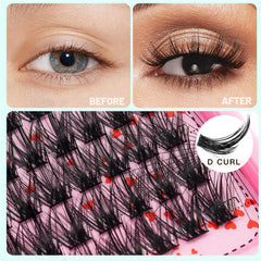 Bodermincer lashes clusters 14-16-18mm mixed for fuller volume.