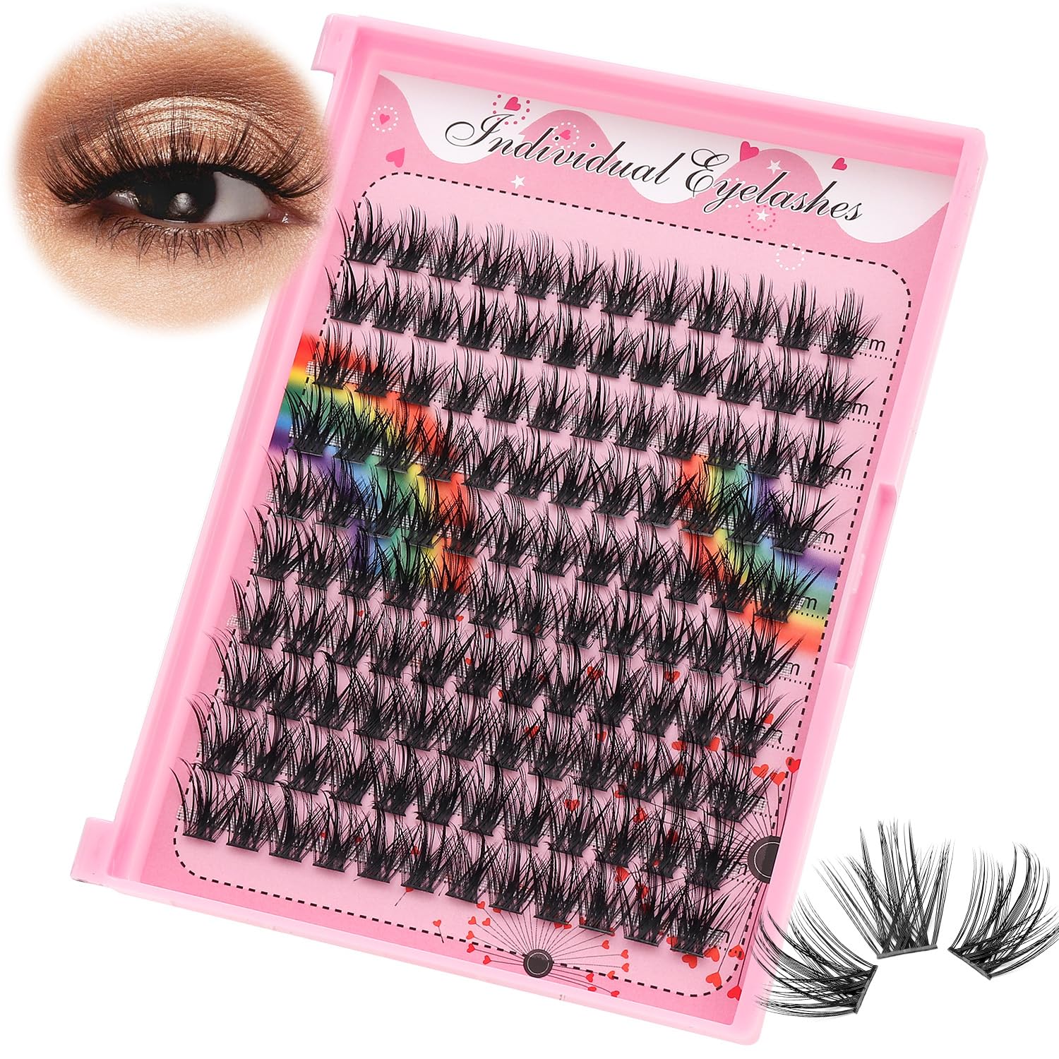 Bodermincer lashes clusters 16-18mm mixed for dramatic length blend.