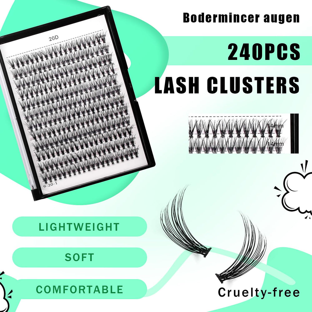 Bodermincer mixed-length tray cluster lashes for versatile styles