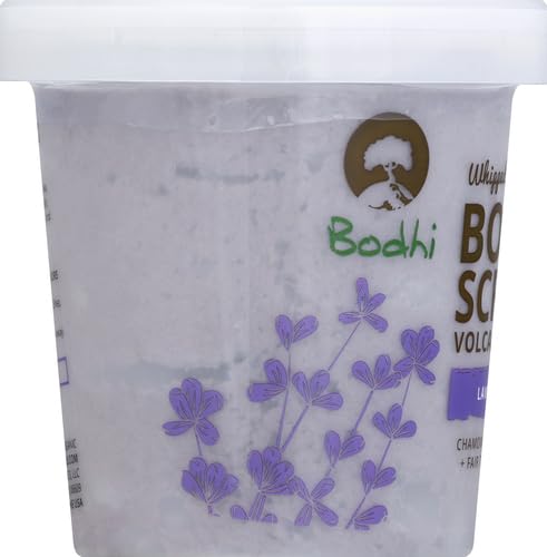 BODHI scrub with loofah demonstrates easy exfoliation in shower routines.