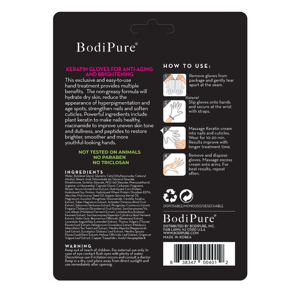 Bodipure Hand Mask worn during a spa-at-home routine for relaxation.
