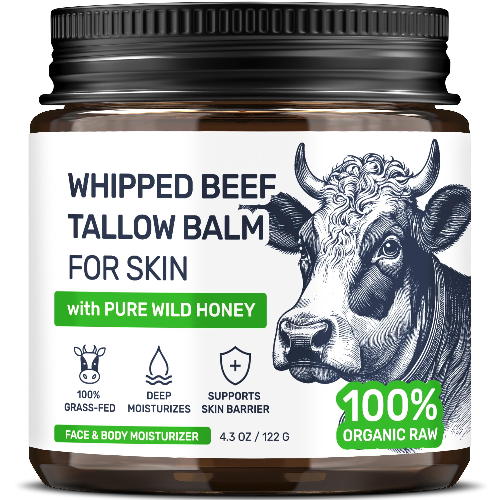 Body Art Beef Tallow Face Moisturizer jar ready for daily hydration.
