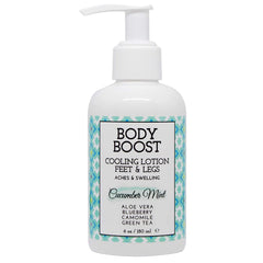 Body Boost Cooling Lotion bottle front view for soothing, pregnancy-safe relief.