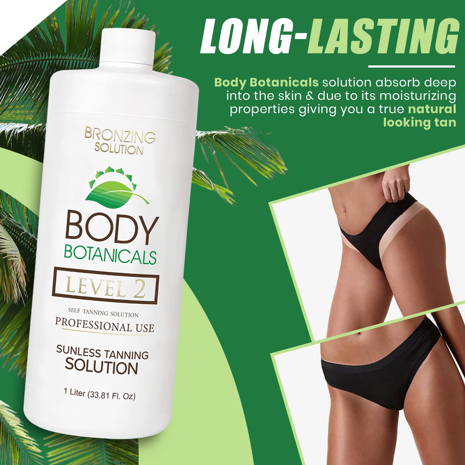 Body Botanicals sunless tanning solution with seven essential oils nourishes and hydrates.