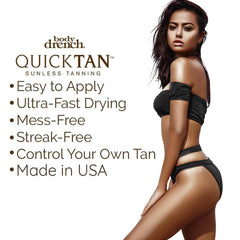 Body Drench QuickTan 360° nozzle enables even coverage on hard-to-reach areas.