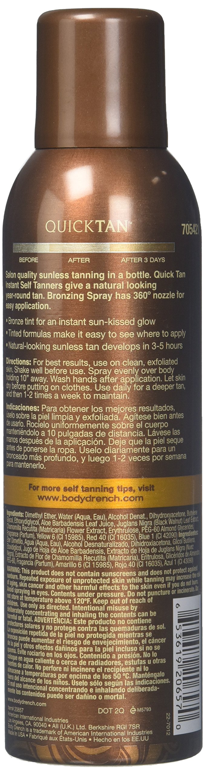 Body Drench QuickTan with bronze tint guides coverage for a sun-kissed look.