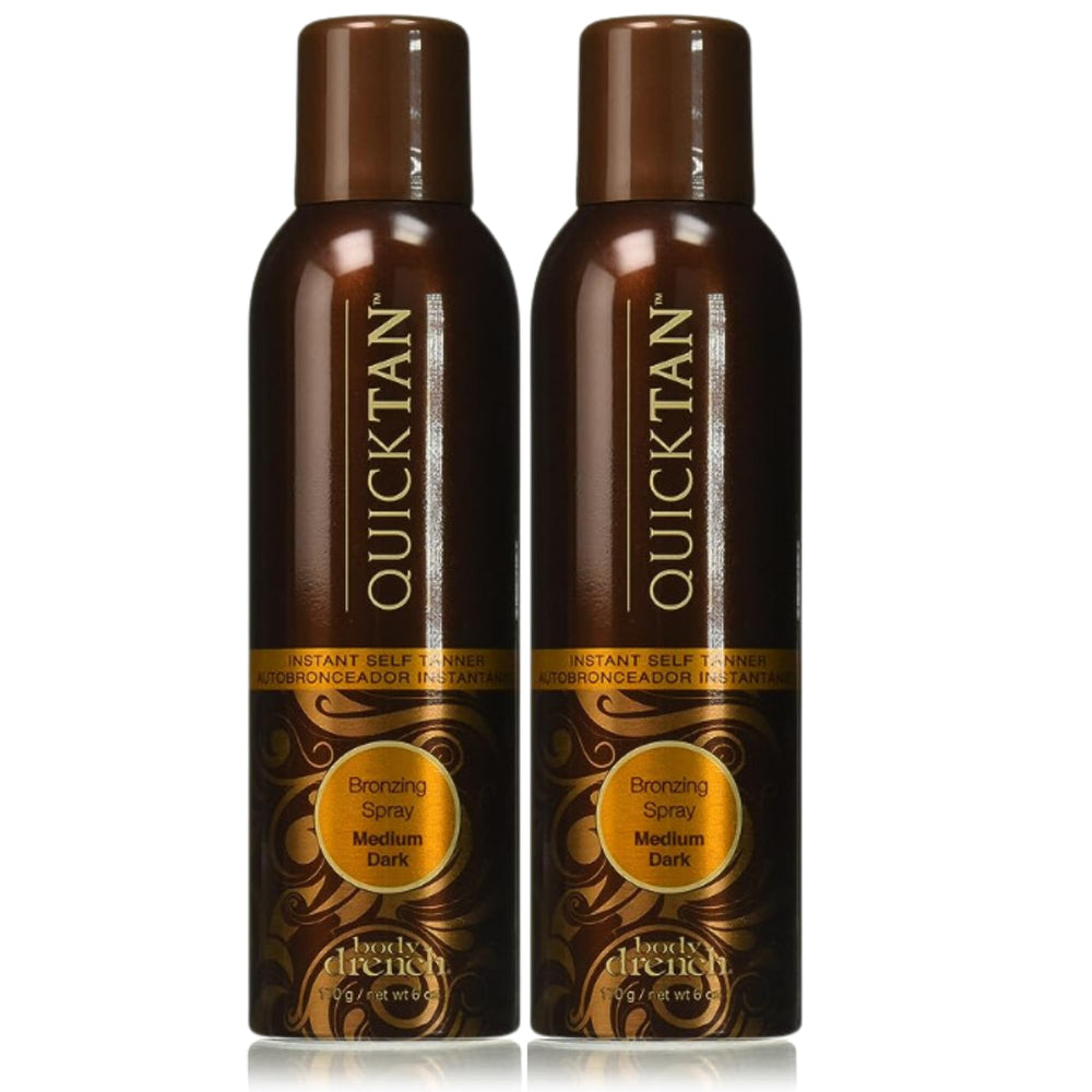 Body Drench Quicktan spray bottle for instant bronze tint and easy application
