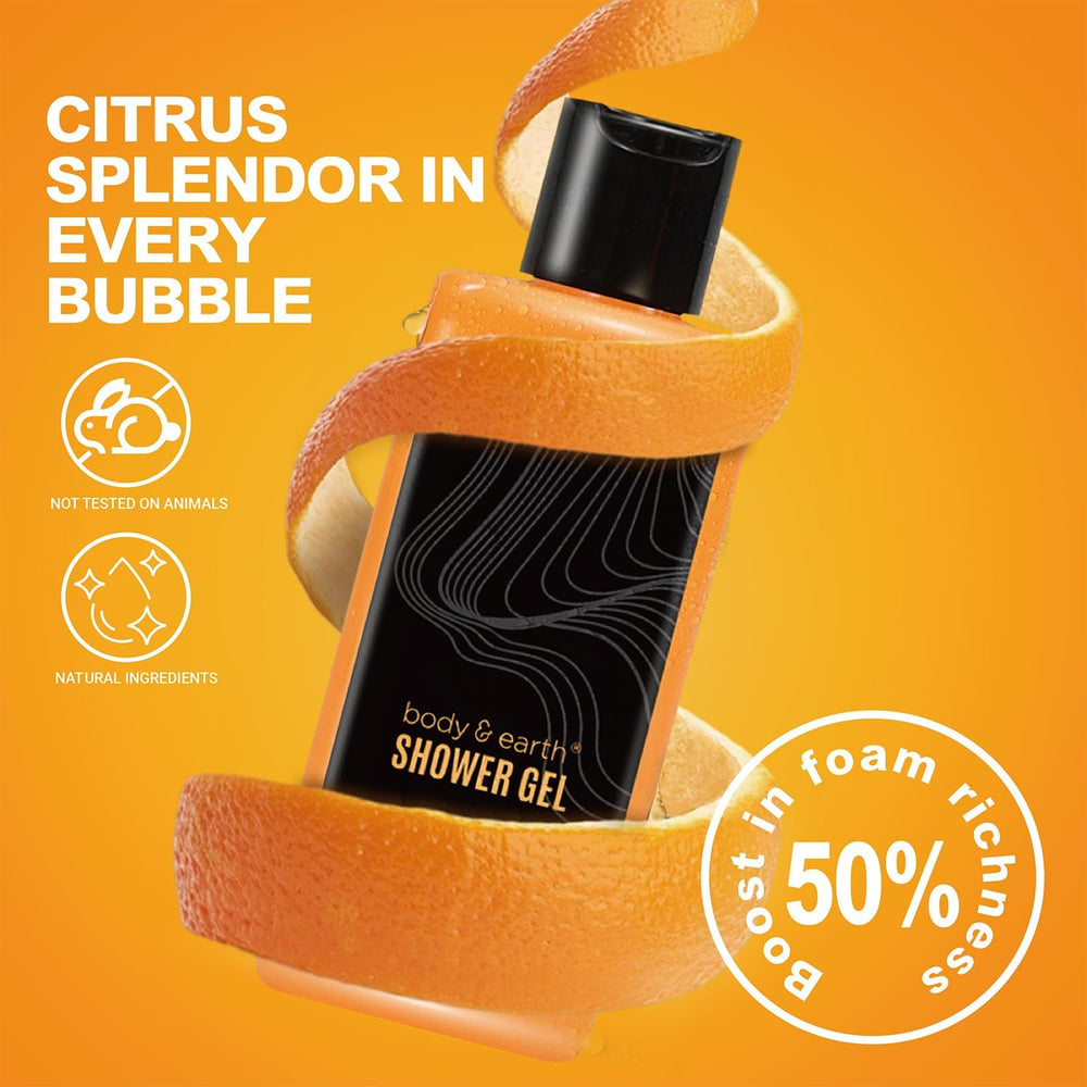 Body & Earth citrus bubble bath offers a relaxing, fragrant soak.