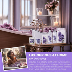 Body & Earth lavender scented candle creates a tranquil bath-time ambience