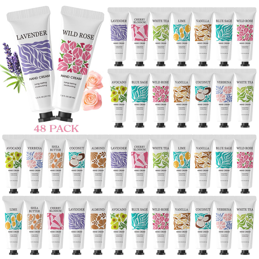 Body Earth Love 48 pack hand cream bulk on display for gifting