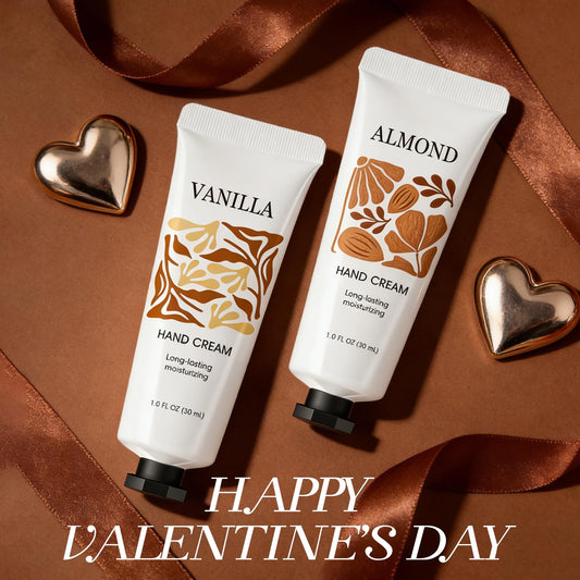 BODY & EARTH # LOVE travel-size hand creams for on-the-go moisture.