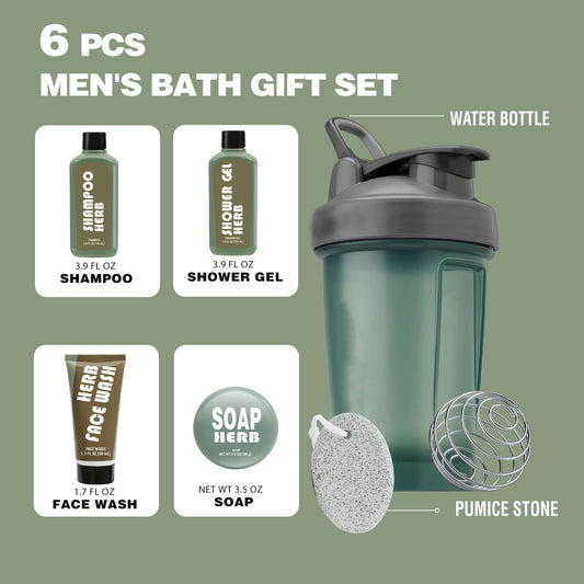 Body & Earth men's gift set face wash refreshes skin for daily use.