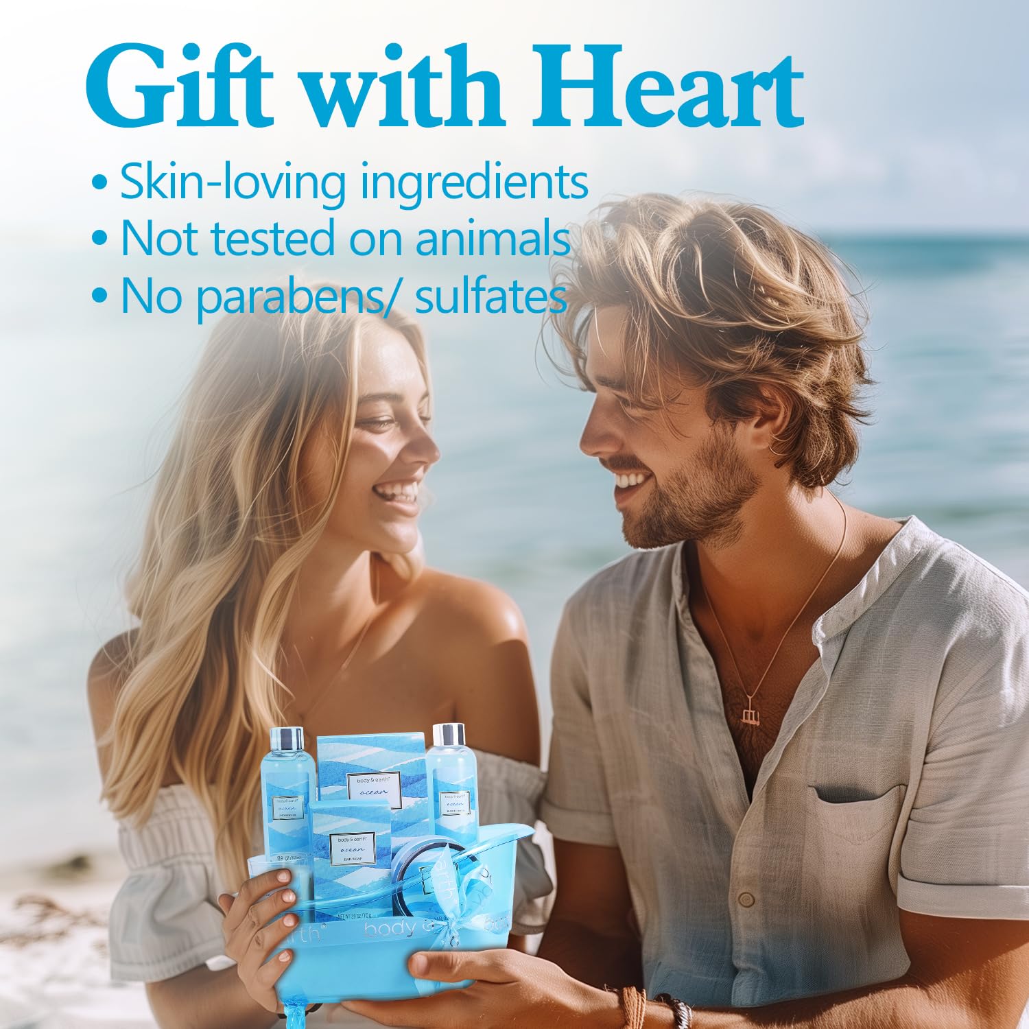 Body & Earth Ocean gift set bar soap offers a gentle cleanse with ocean aroma.