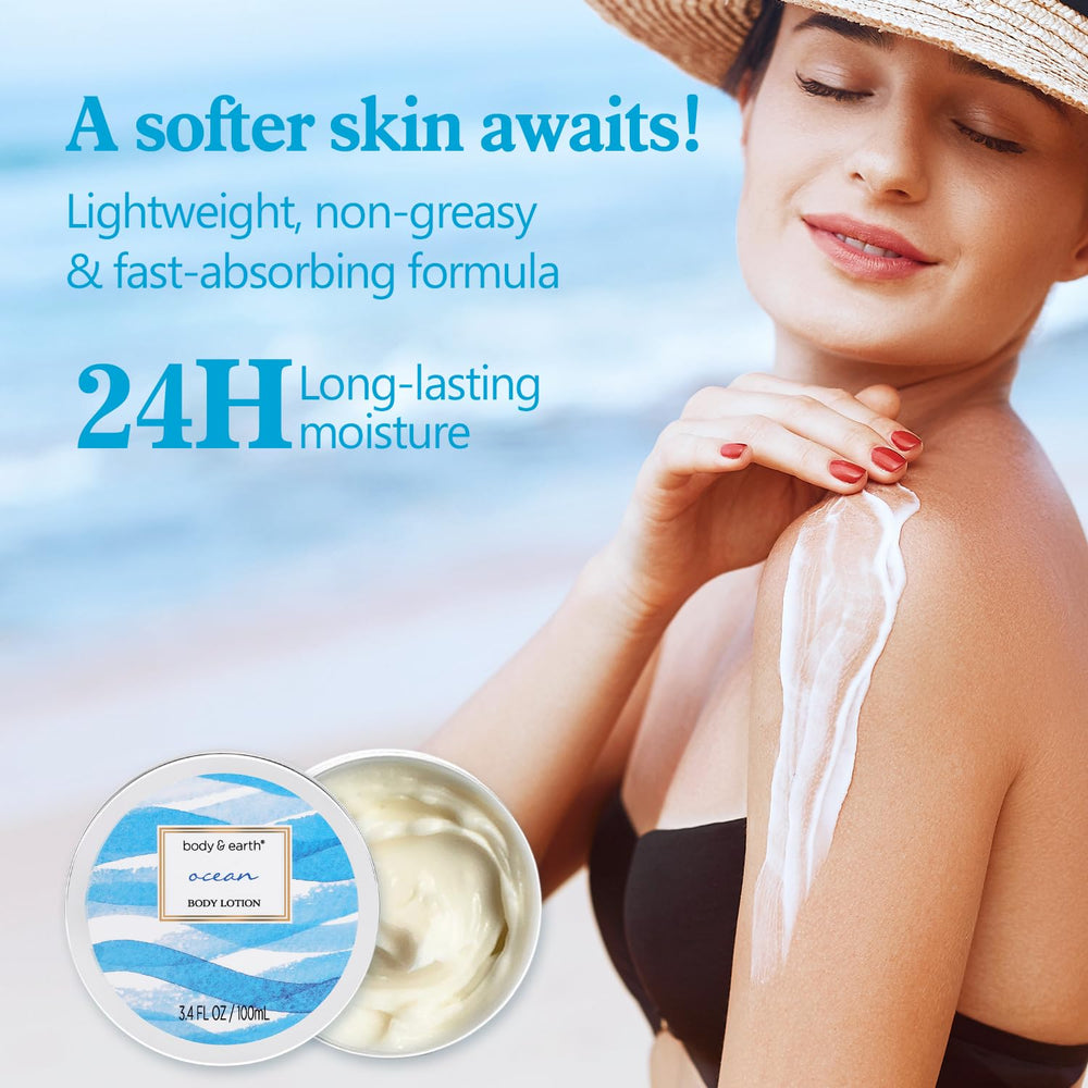 Body & Earth Ocean gift set bath salt enhances soaks with mineral-rich relaxation.