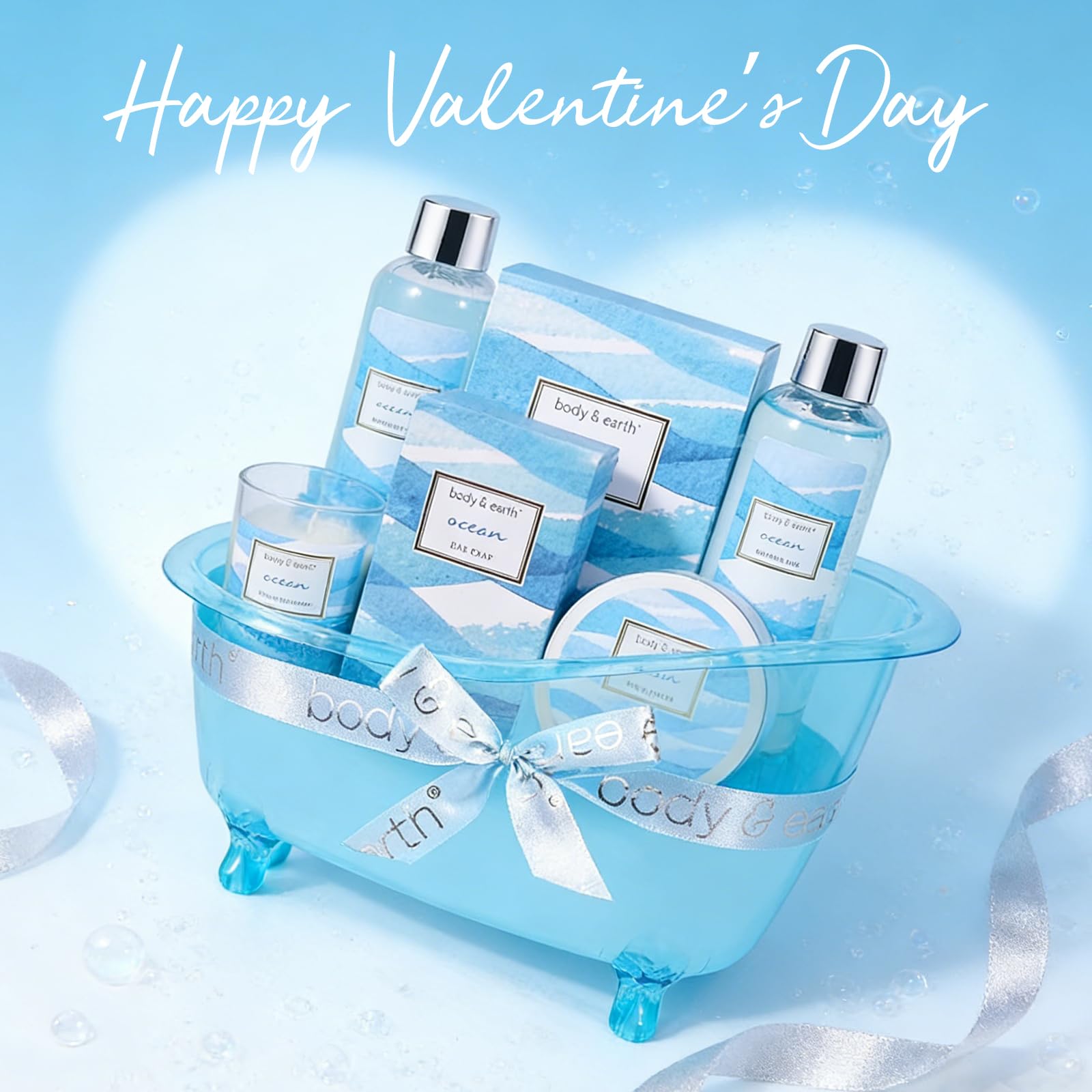 Body & Earth Ocean gift set body lotion hydrates and softens skin.