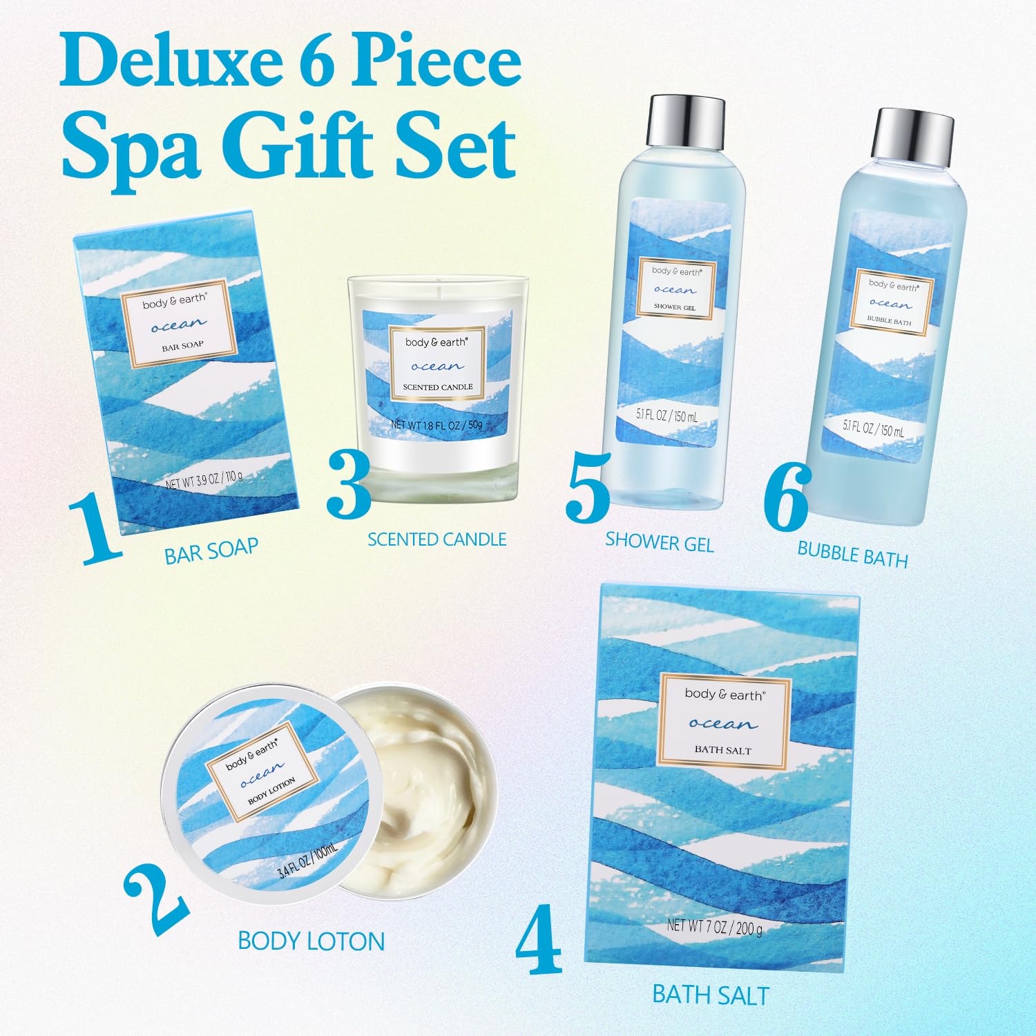 Body & Earth Ocean gift set shower gel provides a refreshing daily cleanse.