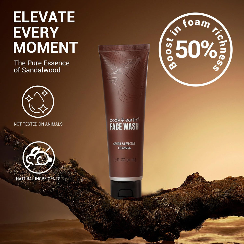 Body & Earth sandalwood body lotion jar nourishes and softens skin after shower