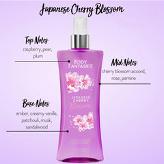 Body Fantasies Japanese Cherry Blossom mist for quick refresh throughout the day.