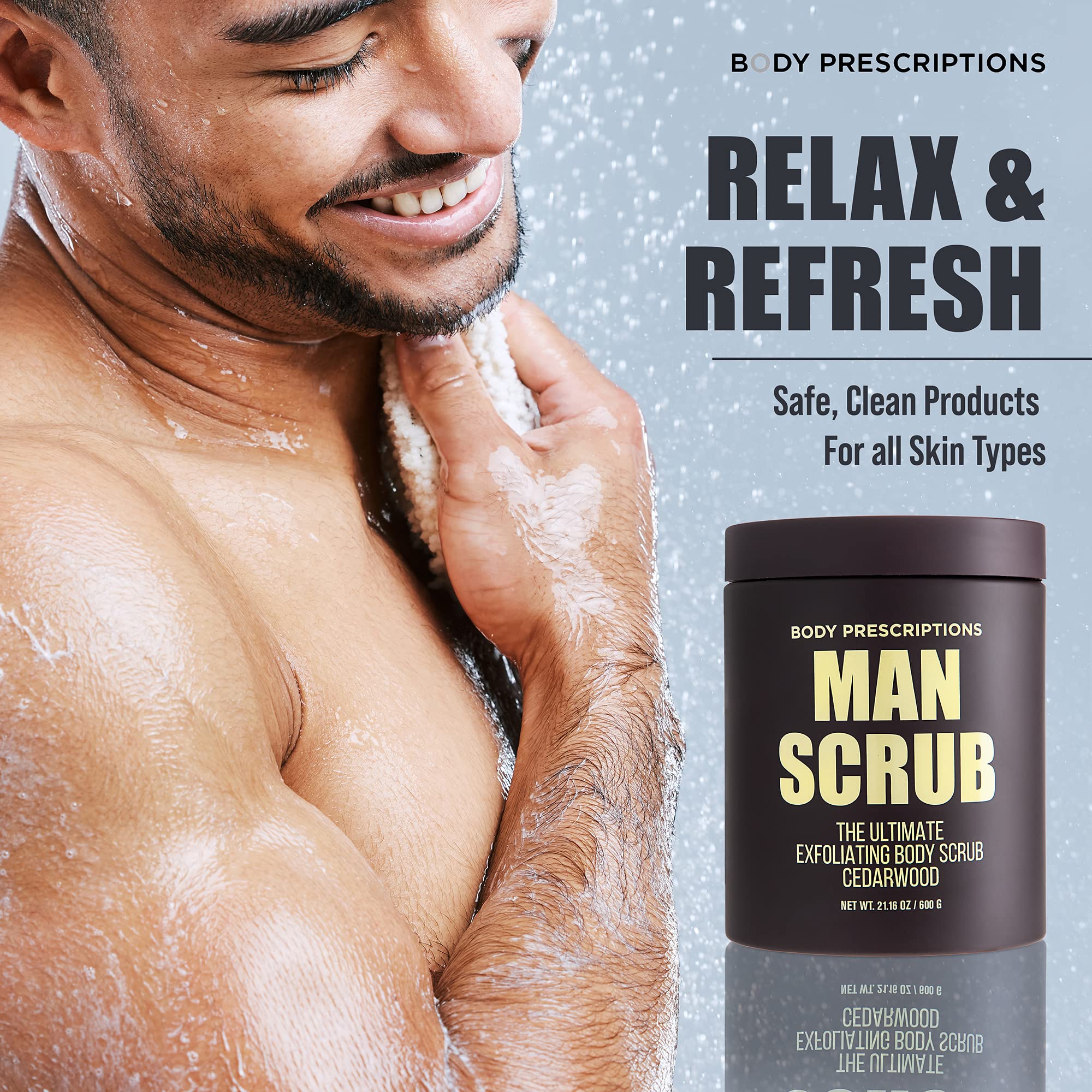 Two 21-ounce jars provide long-lasting exfoliation for all skin types from Body Prescriptions.