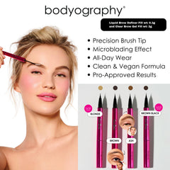 Product shot highlights two-in-one brow tool for shaping and definition.