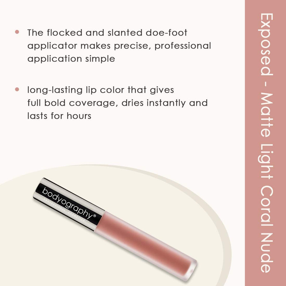 Bodyography Lip Lava Exposed texture close up showcases rich creaminess for precise color.
